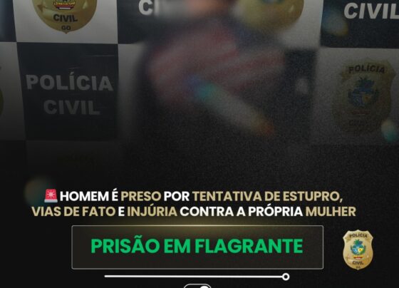 Homem é preso após tentar estuprar sua esposa, em Jaraguá
