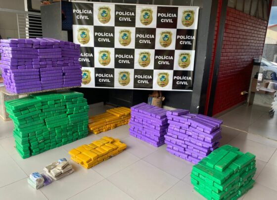 Polícia Civil prende três suspeitos de traficarem carregamento de quase 1 tonelada de drogas na BR-153