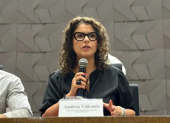 Secretária Andréa Vulcanis na abertura da Conferência Estadual do Meio Ambiente