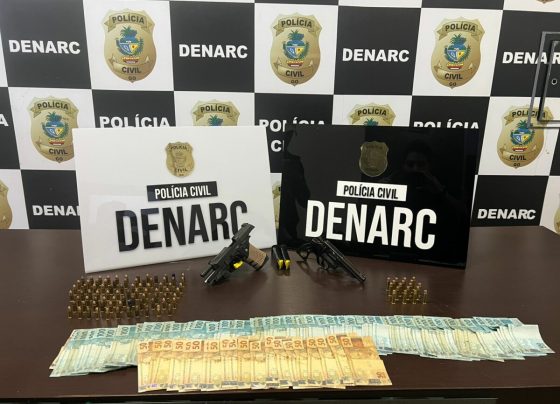 PCGO prende faccionado foragido por homicídios na Bahia em poder de armas de fogo, drogas e dinheiro