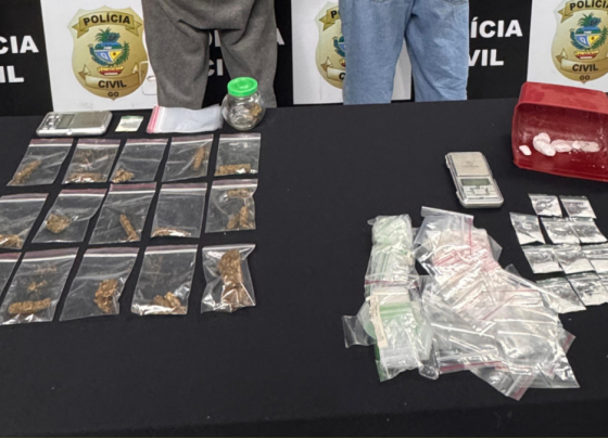 PCGO prende dupla em flagrante por tráfico de drogas e associação para o tráfico
