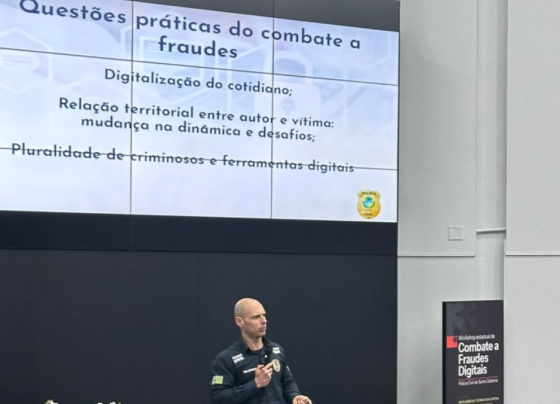 Delegado da PCGO realiza palestra sobre fraudes digitais em Santa Catarina