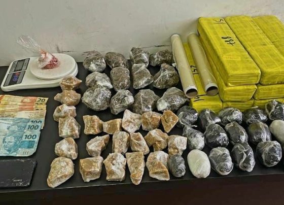 PCGO e PMGO prendem suspeitos de homicídio e apreendem grande quantidade de entorpecentes