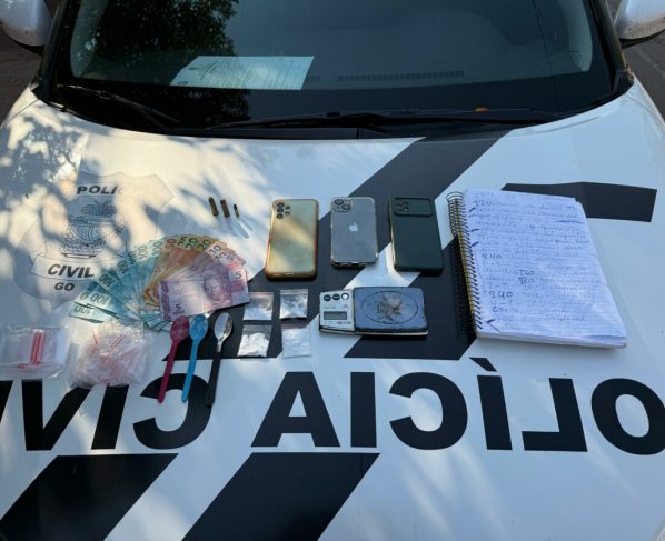 PCGO prende homem em flagrante por tráfico de drogas e posse irregular de munições em Santa Terezinha de Goiás
