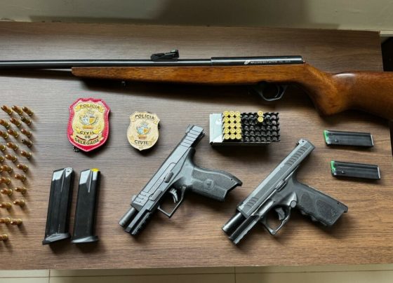 Polícia Civil cumpre buscas e apreende armas usadas por autor de violência doméstica em São Luís de Montes Belos
