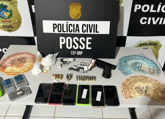 PCGO prende família em Posse por tráfico de drogas, associação para o tráfico e posse irregular de arma de fogo