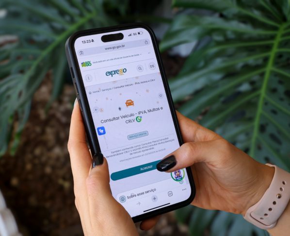 IPVA 2026 em Goiás: sexta parcela vence nesta segunda-feira - Pessoa acessando Portal Expresso pelo celular