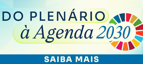Banner na cor azul com o texto: