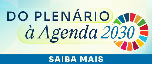 Banner na cor azul com o texto: